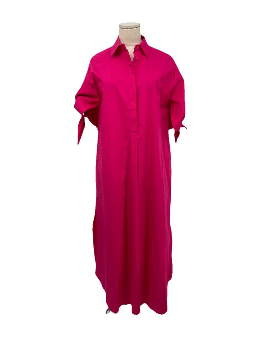 NWOT Psophia Vazquez De Castro Bow Sleeve Maxi Dress Orchid Pink Size Small